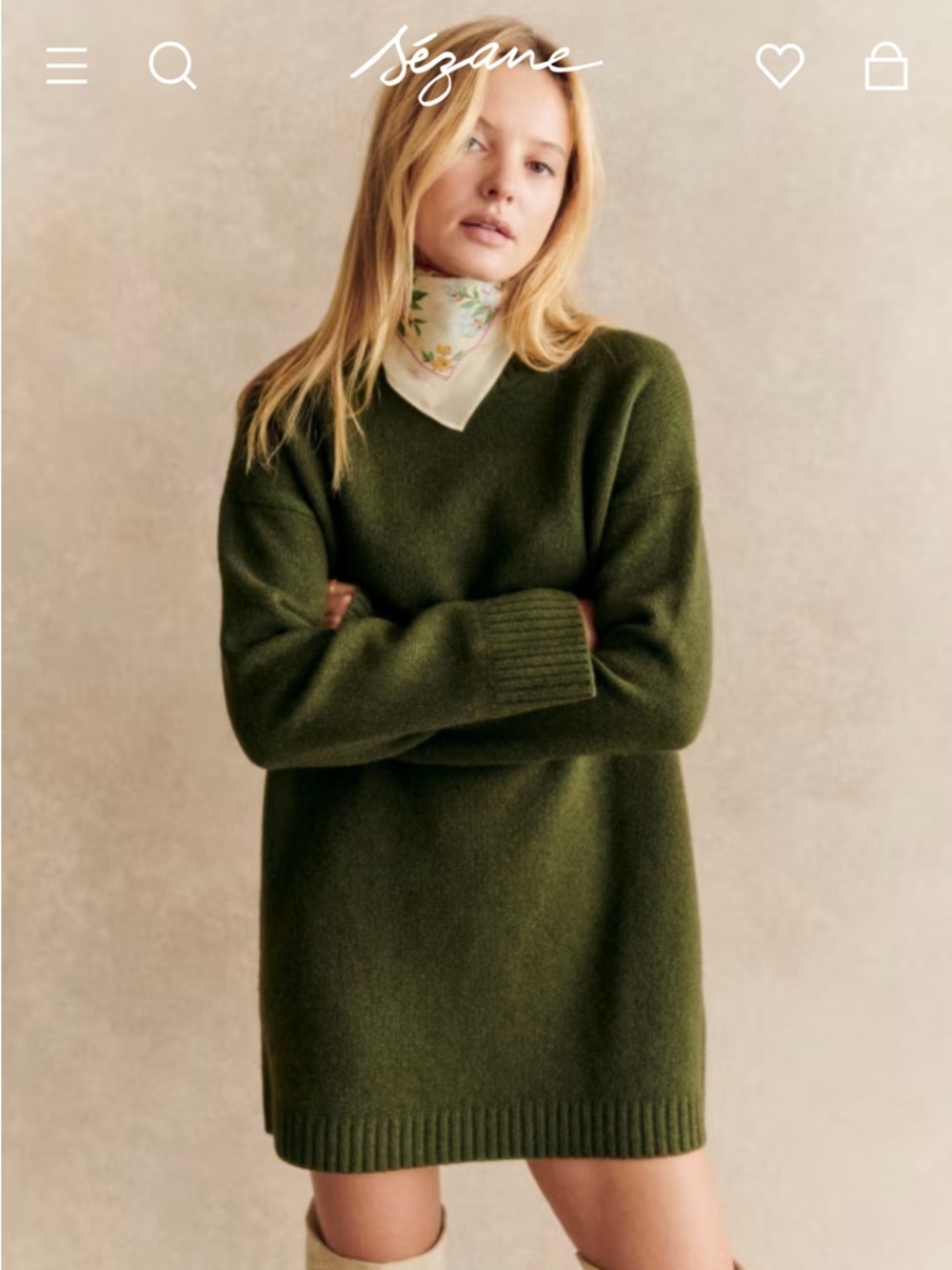 Sezane Paulie Dress Perfect Green M - Picture 3 of 13